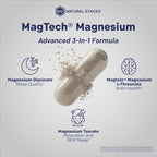 MagTech Magnesium Supplement - 3 Forms of Magnesium: Magtein L-Threonate, Glycinate & Taurate - 200mg Chelated Magnesium Complex - Supports Relaxation & Brain Health - 180 Capsules