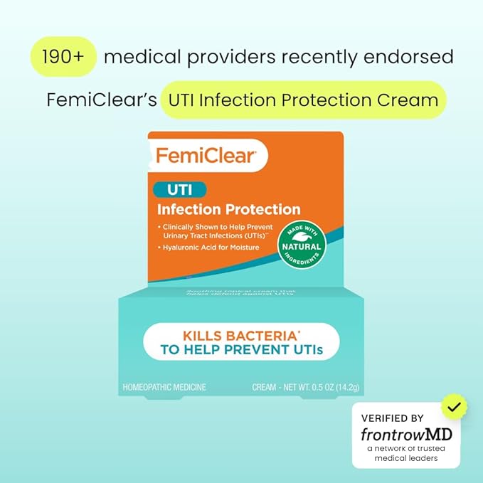 FemiClear Infection Protection Vulva Cream, Protection Against Urinary Tract Infections and Recurring UTIs, Made with Natural Ingredients, Feminine Care