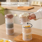 Dog Treat & Supplement Container, 3-Layer Stackable Pet Snack Organizer with Scoop, Portable Training Treat Holder for Walking, Travel & Daily Feeding