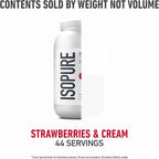 Isopure Zero Carb 100% Pure Whey Isolate Protein Powder, Gluten Free, With Vitamins, Strawberries & Cream, 25g Protein Per Serving, 3 Lbs, 44 Servings (Packaging May Vary)