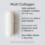 Sports Research® Multi Collagen Pills for Women & Men - Collagen Peptides (Type I, II, III, V, X) Enhanced with Hyaluronic Acid & Vitamin C - Gluten Free ­· Non-GMO - 90 Capsules