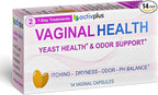Vaginal Health 5-in-1 Vaginal Odor HP-V Immunity Support pH balance Yeast Itching Dryness Support - 2X Absorption Clinical Strength - Mushrooms Hyaluronic Acid Astragalus Curcumin14 Vaginal Capsules