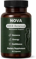 NOVA Menopause Relief Support for Her - Probiotic Estrogen Balance Formula with Curcuminoids & Botanical Extracts – Supports Hormonal Balance, Comfort & Daily Well-Being – 60 Capsules (1)