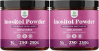 Premium Inositol Powder - Fertility Support Supplement - Restore Hormone Balance & Clarity - Provides Ovarian Support - USP Grade Inositol Supplement for Women - Mood Booster - 250g - 2 Pack