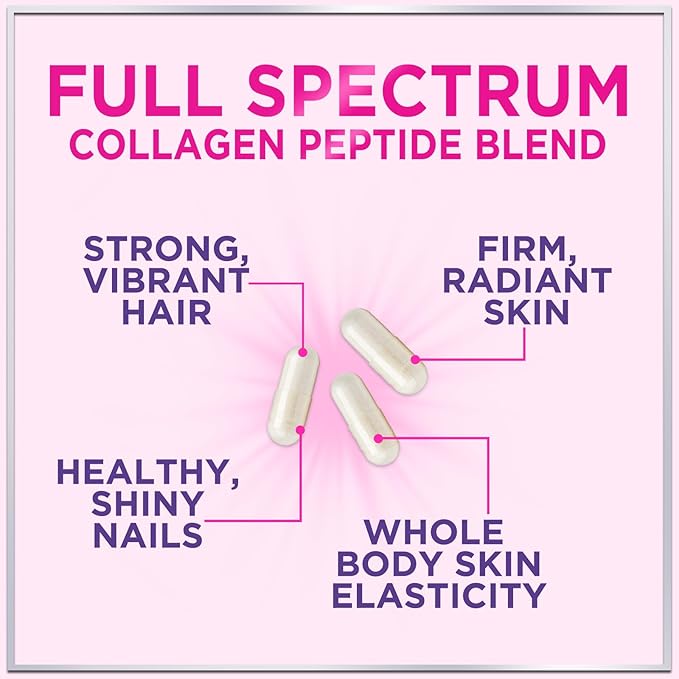 Multi Collagen Peptides Complex - Advanced Hydrolyzed Collagen Supplement Pills with Type I, II, III, V & X - Hair, Skin, Nail & Joint Support Supplement for Women & Men - USA Bottled - 120 Capsules