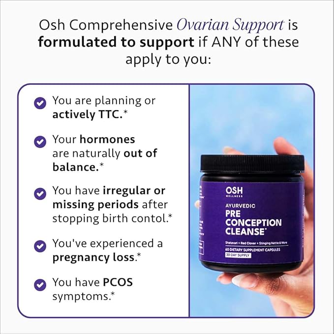 Ayurvedic Preconception Cleanse | Ovarian & Uterus Cleanse for Hormonal Balance | TTC Support | PCOS Supplements | Cycle Regularity | with Stinging Nettle, Red Clover, and more | 30 Servings