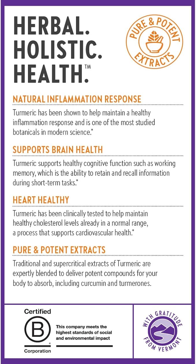 New Chapter Turmeric Supplement, One Daily, Heart, Brain & Healthy Inflammation Support, Supercritical Turmeric Curcumin Means No Black Pepper Needed, Non-GMO, Gluten Free – 60 Count (2 Month Supply)