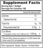 Conjugated Linoleic Acid CLA Pills - CLA 1000mg Diet Pills to Support Weight Loss Fat Burning Lean Muscle and Faster Metabolism - Stimulant-Free CLA 1000mg Safflower Based Fat Loss Support Pills - 180