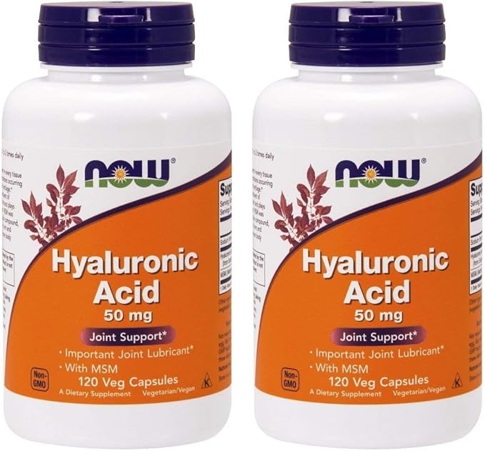 Now Foods Hyaluronic Acid with MSN, 120 Capsules (Pack of 2)