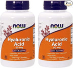 Now Foods Hyaluronic Acid with MSN, 120 Capsules (Pack of 2)