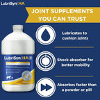 LubriSynHA Hyaluronic Acid with MSM Hip & Joint Care Supplement for Dogs, Cats & Horses – Liquid Oral HA for Pets – Joint Support Promotes Mobility, Flexibility, Cartilage Health & Comfort – 128oz