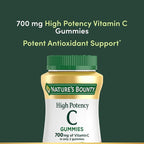 Nature’s Bounty Vitamin C Gummies 700mg, High Potency Vitamin C Chewable Gummies for Adults, Immune Support Supplement, Dietary Supplement, Orange Flavor, 60 Ct