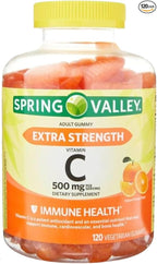 Vitamin C Gummies 500mg – 120 Count, Natural Orange Flavor, Daily Vitamin C Gummies for Adults, Chewable VIT C, Vegetarian, No Artificial Flavors or Sweeteners (Pack of 1)