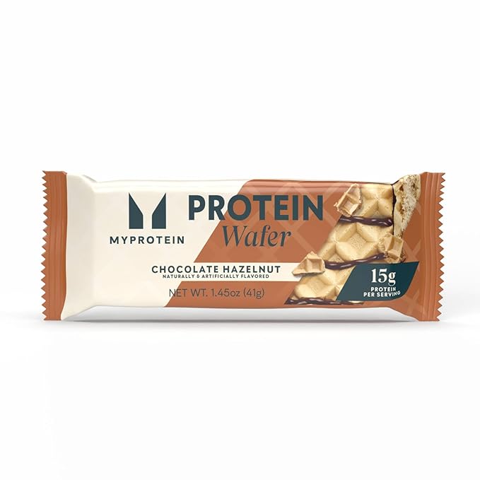 Myprotein Crispy Protein Wafers | 15g Protein | Box of 10 | Chocolate Hazelnut | High Protein Snack Bar | Milk & Whey Isolate | Low Sugar