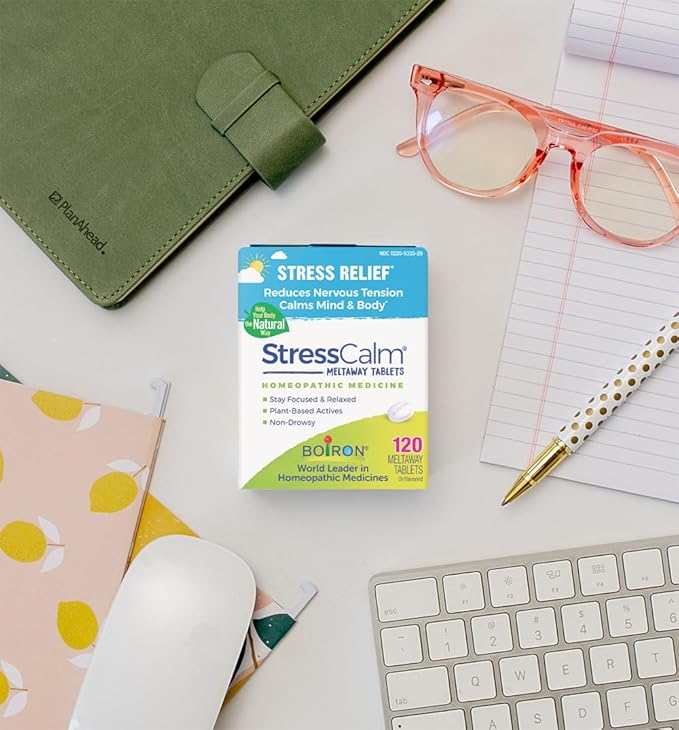 Boiron StressCalm Tablets for Relief of Stress,Anxiousness,Nervousness,Irritability,and Fatigue -,120 Count (Pack of 2)