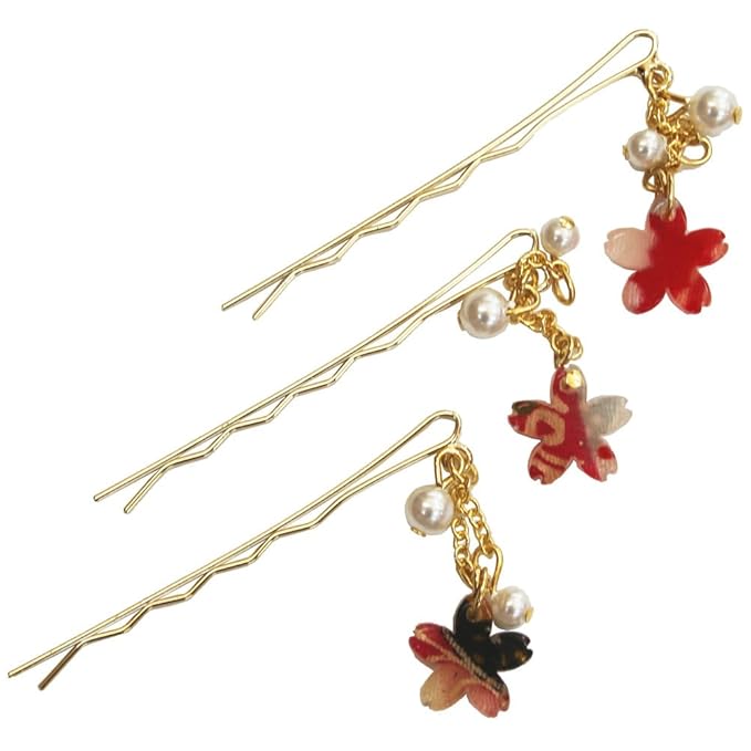 Japanese Chirimen Made Sakura Cherry Blossoms Design Hair Pin