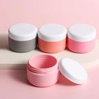 kuangre Travel Containers for Toiletries, Silicone Cream Jars BPA-Free, Leak-proof 2oz Travel Size Containers, Portable Size Silicone Jars with Lid for Cosmetic Face Hand Body Cream (4 Pack)