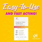 vH essentials Vaginal Odor Treatment - pH Balanced Vaginal Suppositories - 6 Tablets With Applicator, White