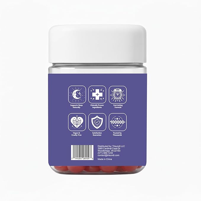 Sleep Gummies Deep Relax 5-HTP Gummies – Melatonin, L-Theanine & Magnesium – Vegan Fruit-Pectin Formula – Gluten & Soy Free – 60 Gummies