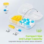 AUVON XL Weekly Pill Organizer 2 Times a Day, Pill Box 7 Day with One-Side Large Openings for Easy to Use, White AM PM Pill Case for Medication, Vitamins, Fish Oils, Supplements