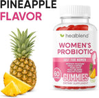 healblend Women’s Probiotic Gummies – Supports Intimate Health, Odor Control, pH & Yeast Balance, Digestive & Immune Support – Daily Probiotic Supplement for Women - Pineapple Flavor - 60 Count (1)