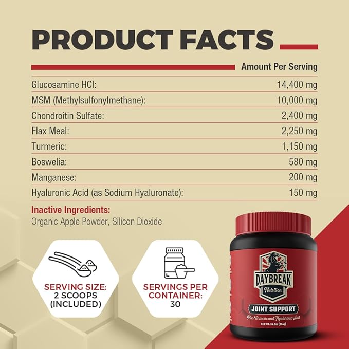 Daybreak Nutrition 8 in 1 Maximum Strength Equine Joint Supplement - Joint Supplement for Horses - Glucosamine, MSM, Chondroitin, Turmeric, Hyaluronic Acid, Manganese, & Boswelia - 964g (30 Servings)