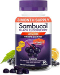Sambucol Elderberry Gummies - Immune Support Supplement for Adults & Kids with Vitamin C & Zinc, Sambucol Elderberry are High in Antioxidants, Gluten Free, Vegan - 90 Count