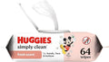 Huggies Simply Clean Fresh Scent Baby Wipes, 1 Flip-Top Pack (64 Wipes Total), Packaging May Vary