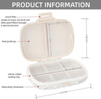 Cute Pill Organizer Small Bling Pill Case for Purse Medicine Vitamin Container Holder Daily Pill Box Container for Women Travel Medicine Kit(Peach)