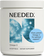 Needed. Prenatal Omega-3 - High Potency Dose of Sustainably Sourced Fish Oil, 1000mg DHA, 1000mg EPA, Encased in a Gelatin-Free, Plant-Based Softgel Shell