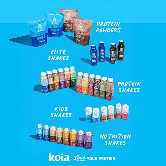 Koia Plant Based Protein Powder, Chocolate, 20g Protein, 3g Sugar, 6g Prebiotic Fiber, Pre & Post Workout, 21 Vitamins & Minerals, No Seed Oils, Dairy-Free, Gluten-Free, Non-GMO, 20 Servings, 28.2 Oz