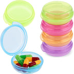 4 Pcs Mini Pill Organizer Small Pill Box Cute Portable Pill Case for Pocket Purse Travel Storage Containers Earplug Case Medicine Dispenser Vitamin Holder (Pink+Orange+Green+Purple)