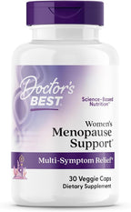 Doctors Best Womens Menopause Support (Soy Isoflavone, Black Cohosh, Chaste Tree), Multi-Symptom Relief, Non-GMO, Gluten Free, Vegan 30 Veggie Caps