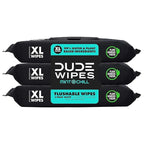 DUDE Wipes Mint Chill Flushable Wipes - Extra-Large Adult Wet Wipes - 3 Pack (144 Count) - Infused with Tea Tree Oil, Vitamin E, and Aloe - Septic and Sewer Safe