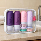 Tocelffe TSA Approved Travel Containers for Toiletries - Leak Proof Silicone Bottles, Refillable Liquid Travel Essentials for Shampoo, Conditioner, Lotion
