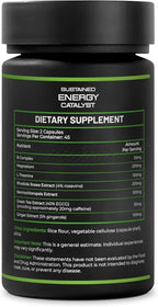 Sustained Energy Catalyst – Vegan Supplement with Magnesium, B-Complex, L-Theanine, Rhodiola, Green Tea & Marine Phytoplankton – for Energy, Focus, and Mental Balance – 90 Capsules