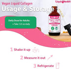 LIQUIDHEALTH 100% Vegan Collagen Plus Biotin 100,000mcg Liquid Drops - Plant-Based Liquid Collagen for Women & Men - Hair & Nail Growth, Skin Health, Boosts Metabolism - Made in USA, Non-GMO (3 Pack)