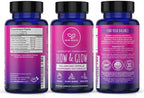 Flow and Glow Natural Hormone Balance for Women - PMS & Menopause Relief for Cramps, Mood Swings & Night Sweats with Donq Quai & Black Cohosh for Menopause - 60 Vegan Capsules (2 Pack)
