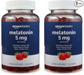 Amazon Basics Melatonin 5mg, Strawberry (Previously Solimo) 120 Gummies (2 per Serving) (Pack of 2)