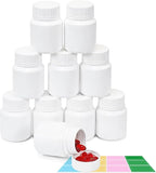 10 Pack 1.8oz Travel Pill Bottles - White Food Grade Plastic with Screw Caps & Labels, Small Pill Organizer for Pills, Vitamins, Capsules