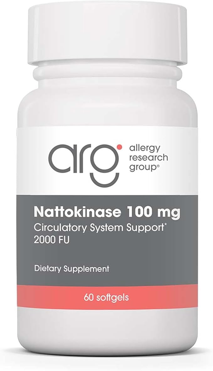 Allergy Research Group - Nattokinase Supplement NSK-SD 2000 FU, 100mg - Cardiovascular/Circulatory Health - 60 Softgels