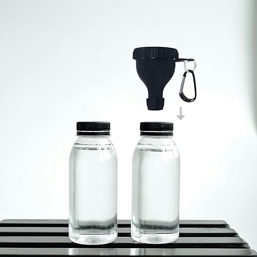 2 Pack Premium Protein Powder Containers - Portable Pre Workout and Protein Funnels for Filling Water Bottles, Shaker Bottles w/Protein Powder,with Sturdy Carabiners（50ml）