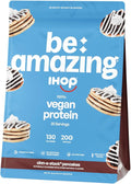 BE AMAZING Vegan Protein Powder, IHOP Cinn-A-Stack Pancakes, 20g Plant Based Protein with Prebiotic Fiber, Low Carb, Dairy and Gluten Free Shake Mix, No Added Sugar, 29.3 oz, 25 Servings