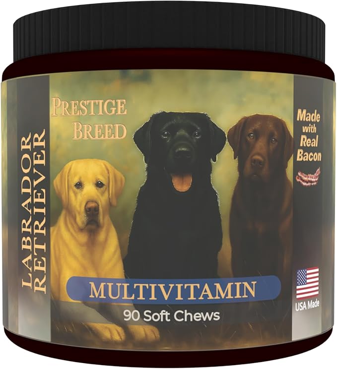 Multivitamins, Balanced Nutrition for Your Labrador, 90 Count, Made in the USA with Real Bacon