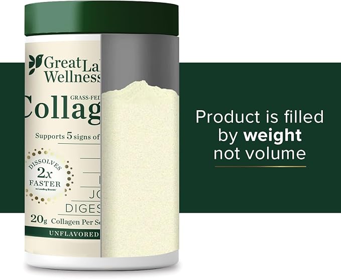 Great Lakes Wellness Collagen Peptides Powder – Supports Skin, Hair, Nails, Joints & Digestion – Hydrolyzed, Quick Dissolve, Non-GMO, Keto & Kosher – Pure Collagen Protein (20 oz, 28 Servings)