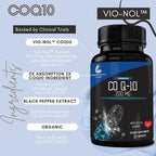 Research Labs Advanced Absorption 200mg CoQ10 w/Black Pepper Extract. 90 Softgels. Organic, Gluten Free, Heart Health Support, Energy Production, Antioxidant Supplement