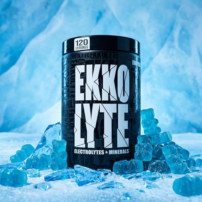 Ekkovision Ekkolyte Electrolytes & Minerals Powder, 50 MG Vitamin C & 155 MG Magnesium for Hydration Support, Electrolytes for Women & Men, Glacier Gummy Flavored Electrolyte Mix, 120 Servings