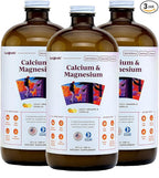 LIQUIDHEALTH Calcium & Magnesium Adult Liquid Vitamin Supplement - Bone, Joint, Muscle, Connective Tissue Support, Heart Health, Essential Nutrients - Made in USA, Vegan, Non GMO, No Sugar (3 Pack)