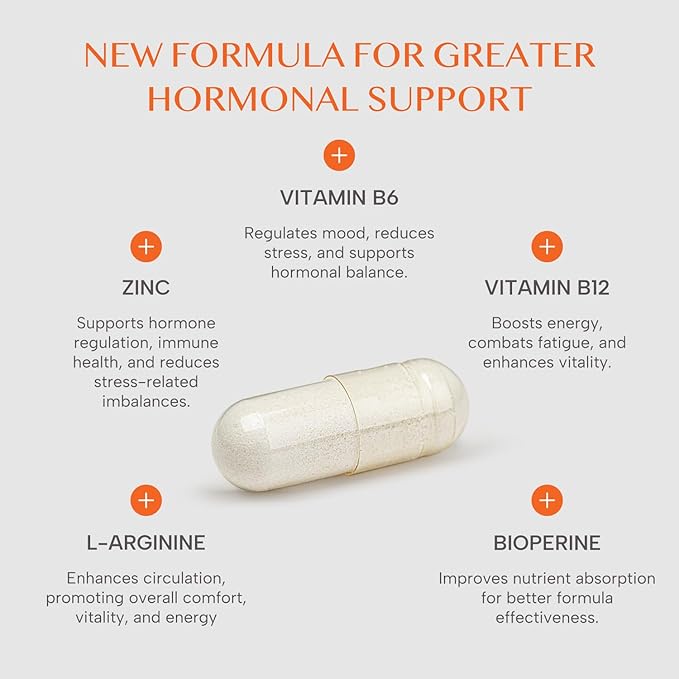Hormonal Support - Hormone Balance Supplement for Women, PMS Support Supplement & Hormone Harmony for Women, Supports Energy, Mood Swings, Hot Flashes, Menopause Hormonal Balance (60 Caps)