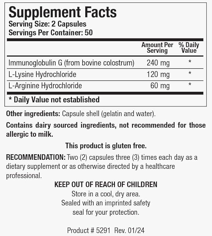 Biotics Research Immuno gG 240 milligrams Colostrum, Immune Support, Lean Muscle, Athletic Performance, Gut Health 100 Capsules
